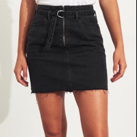 NWT Hollister black ultra high mini skirt denim 7 - Picture 8 of 8